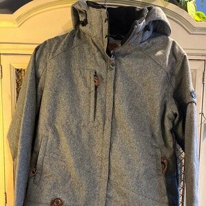 Gray Wool Flannel Blend Snowboard Jacket